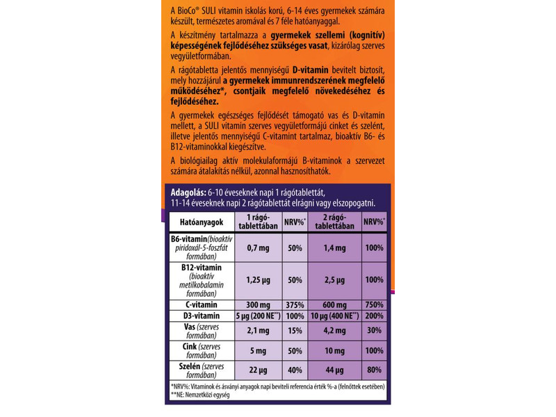 BioCo Suli-vitamin Cseresznyés rágótabletta 90db