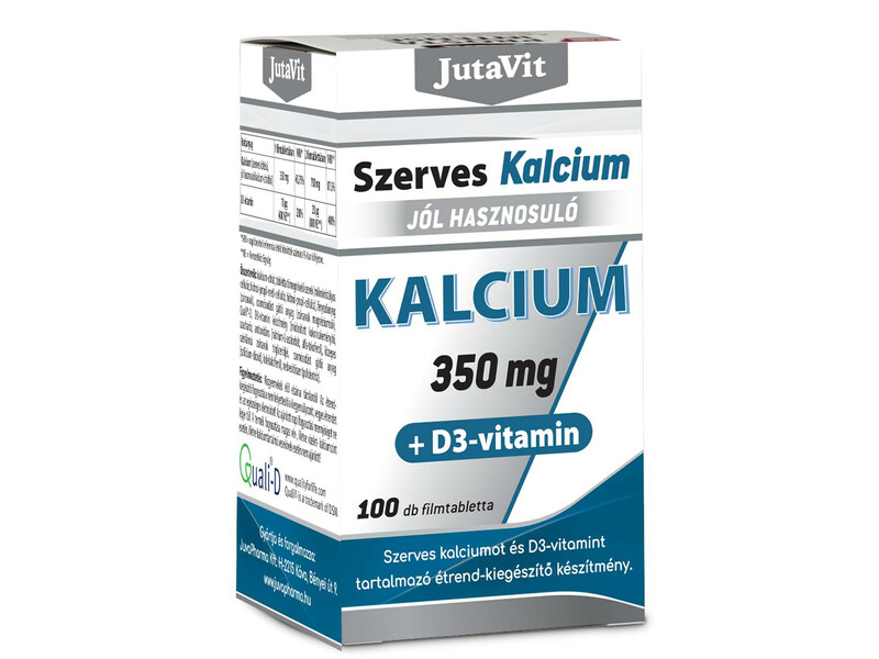 Jutavit Szerves Kalcium 350mg+D3-vitamin tabletta (100db)