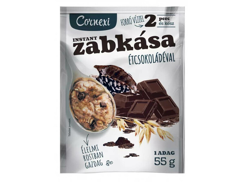 Cornexi Étcsokoládés Zabkása cukorral és édesítőszerrel 55 g