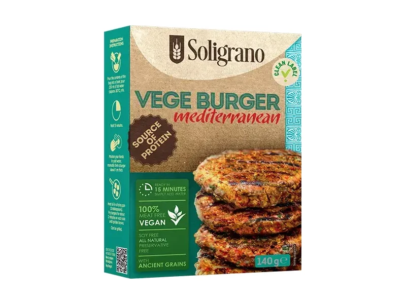Vegán Burger alappor tönkölyből - Mediterrán ízesítéssel 140g