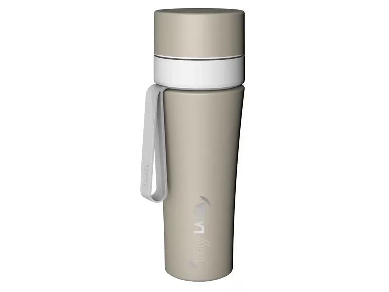 MyLaica rozsdamentes matt bézs fast disk rendszerű vízszűrő kulacs pánttal 0,55 l