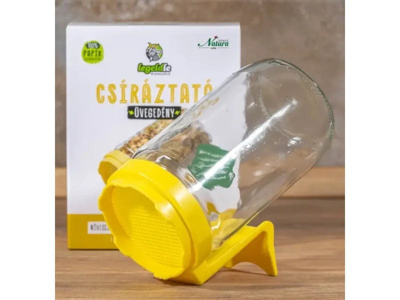 Csíráztató üvegedény sárga kupakkal 1db