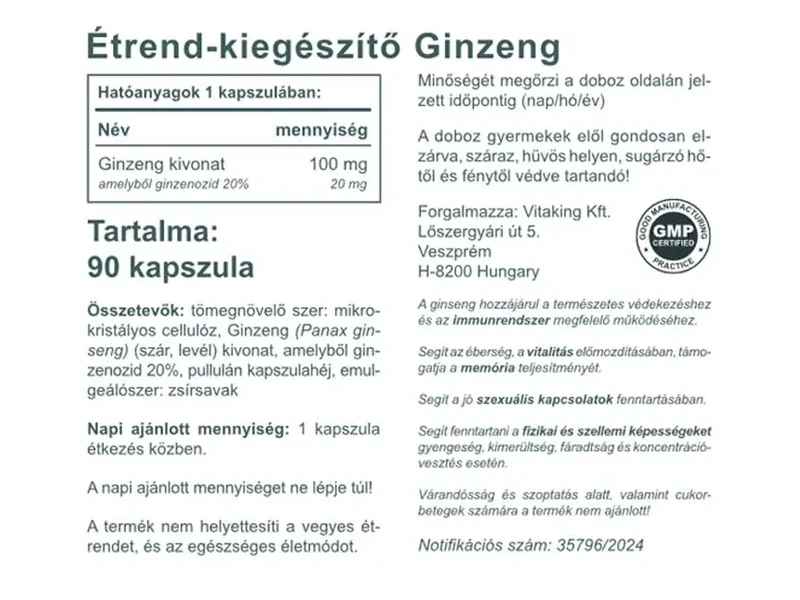 VK Ginseng 100mg 90 db