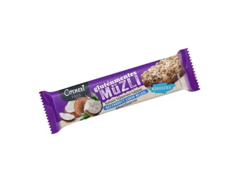 Cornexi gluténmentes Kókuszos müzliszelet kakaós tejbev.talppal,édesítőszerekkel 25 g