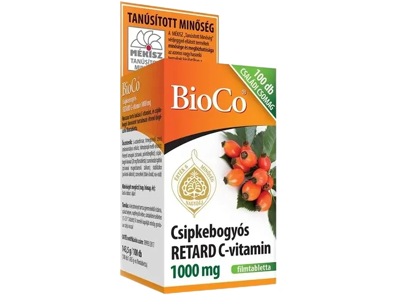 BioCo Retard C-vitamin 1000mg Csipkebogyós Családi csomag 100db