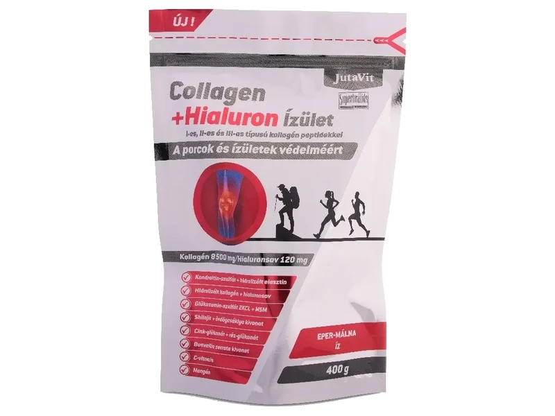 JutaVit Collagen+Hialuron ízület Eper-Málna íz 400 g