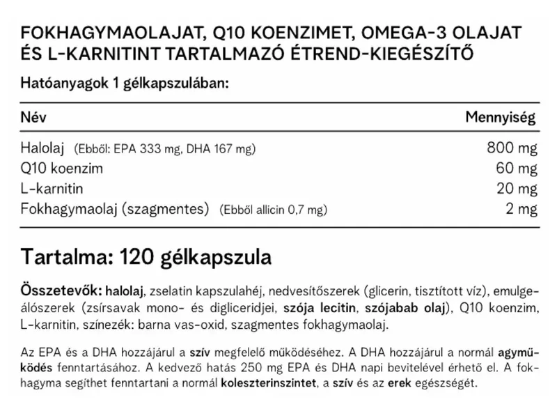 VK Cardiolic Q10+Omega+L-Carn+Garlic 120 db