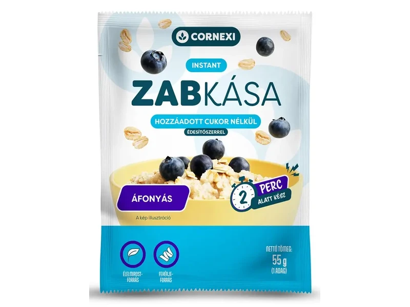 Cornexi Áfonyás Zabkása Chia Maggal HCN Édesítőszerrel 55 g
