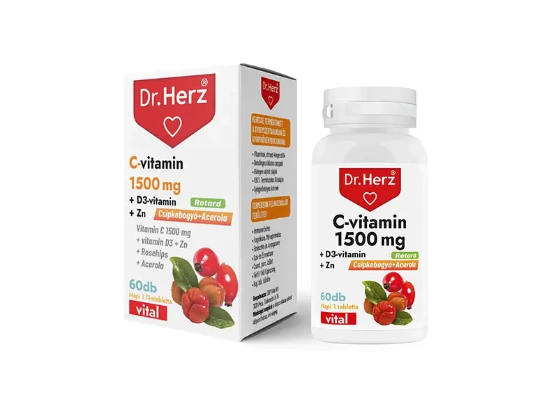 DR Herz C-vitamin 1500mg+D3+Zn csipkebogyóval acerolával 60db