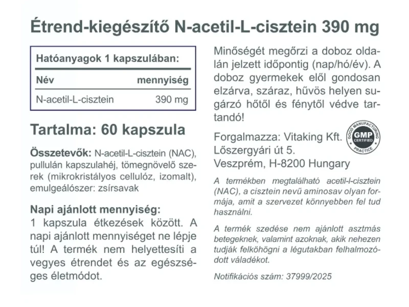 VK NAC-390 390mg 60db