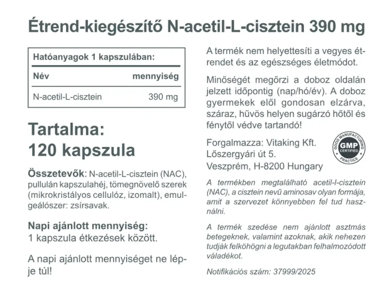 VK NAC-390 390mg 120db