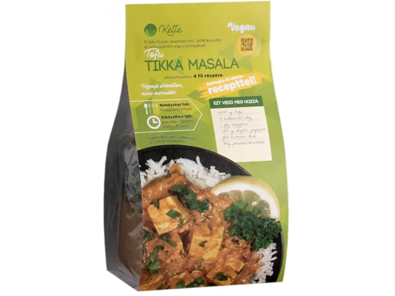 Kette Vegán Tofu Tikka masala basmati rizzsel