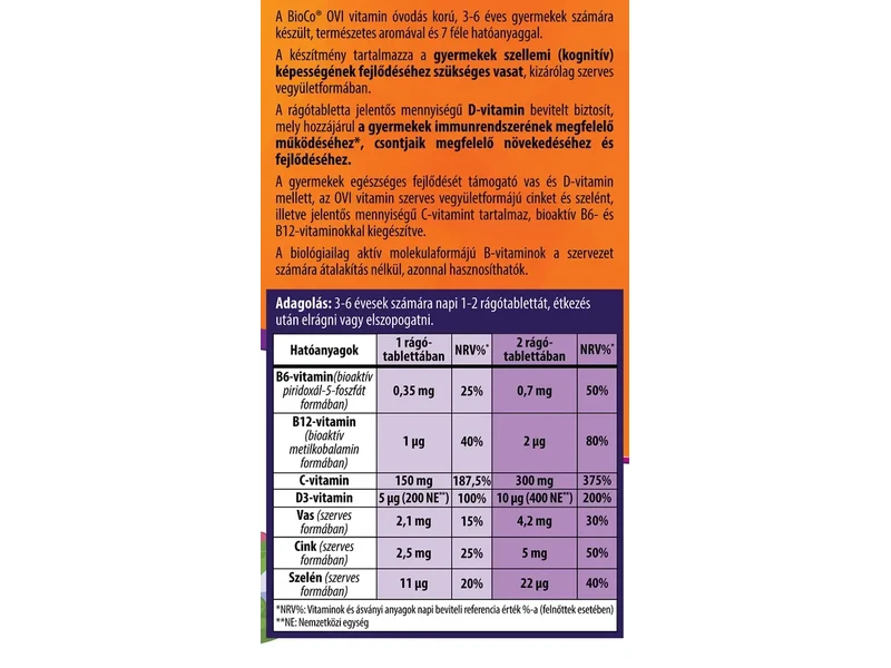 BioCo Ovi vitamin rágótabletta 90db