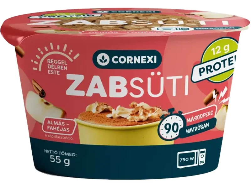 Cornexi Protein Zabsüti - almás- fahéjas alappor zabbal, poharas sütemény készítéséhez 55g