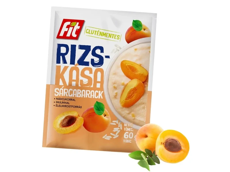 Fit Rizskása Sárgabarack nádcukorral és inulinnal GLUTÉNMENTES 60g