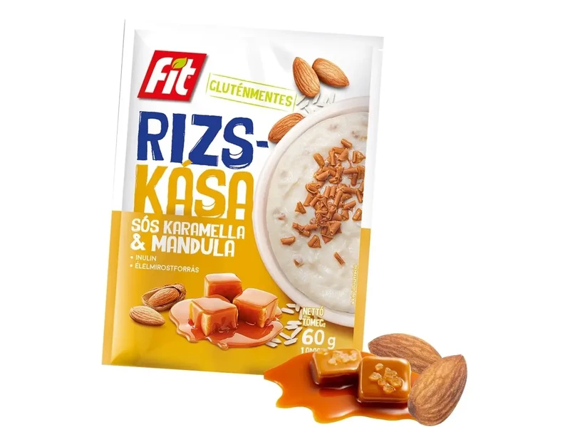 Fit Reggeli Rizskása Sós vajkaramellával és mandulával (gluténmentes) 60g