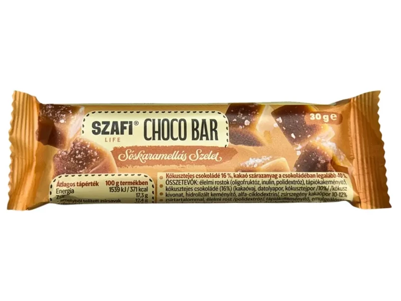 Szafi Life Choco Bar Sóskaramellás szelet (gluténmentes) 30g