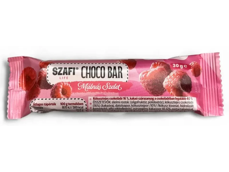 Szafi Life Choco Bar Málnás szelet (gluténmentes) 30g
