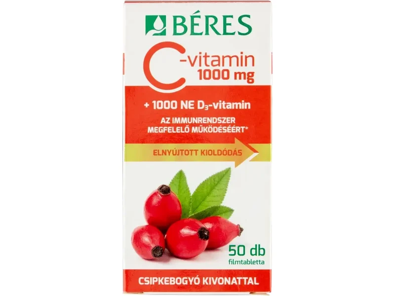 Béres C-vitamin 1000 mg csipkebogyó kivonattal + D3-vitamin 50db