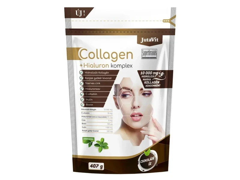 JutaVit Collagen + Hialuron komplex csokoládé 407g