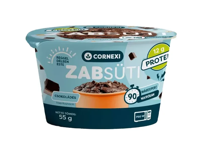 Cornexi Protein Zabsüti - csokoládés alappor zabbal, poharas sütemény készítéséhez 55g
