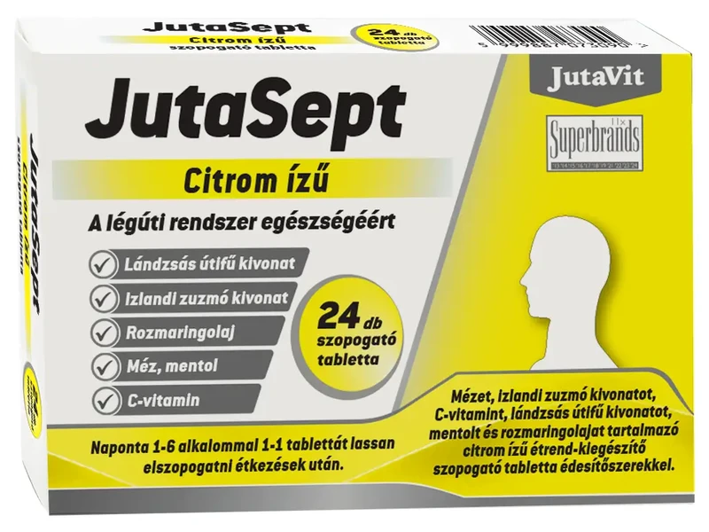 Jutavit Jutasept Citrom ízű szopogató tabletta 24 db