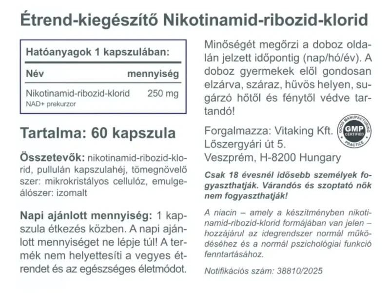 Vitaking NAD+ 250 mg kapszula 60db