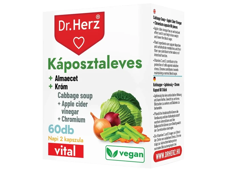 Dr. Herz Káposztaleves + Almaecet + Króm 60 db kapszula