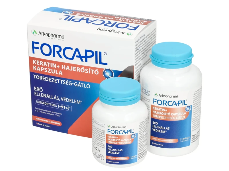 Forcapil Keratin + Hajerősítő kapszula 180 db