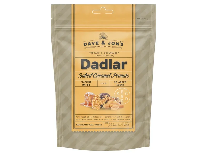 Dave & Jon's Datolya Sós karamell ízű földimogyoróval 125 g