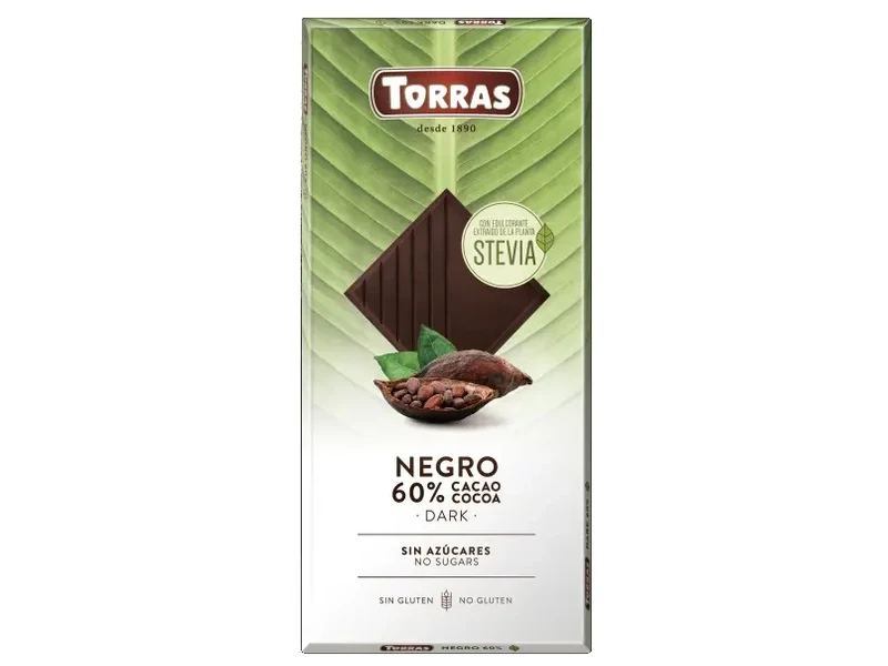 Torras Étcsokoládé hozáadott cukor nélkül, édesítőszerrel 100g