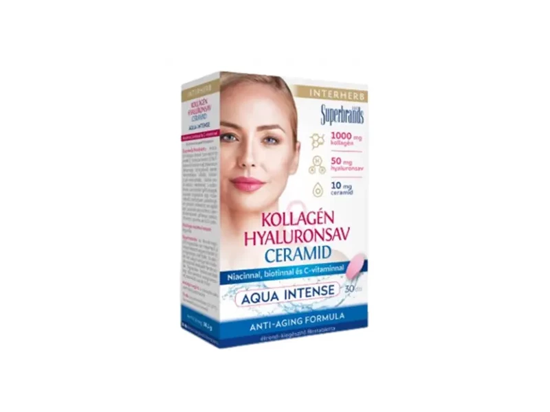 Interherb Kollagén&Hyaluronsav&Ceramid Szépségformula Aqua Intense Tabletta 30 db