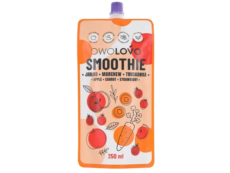 OWOLOVO Alma-sárgarépa-eper SMOOTHIE 250g