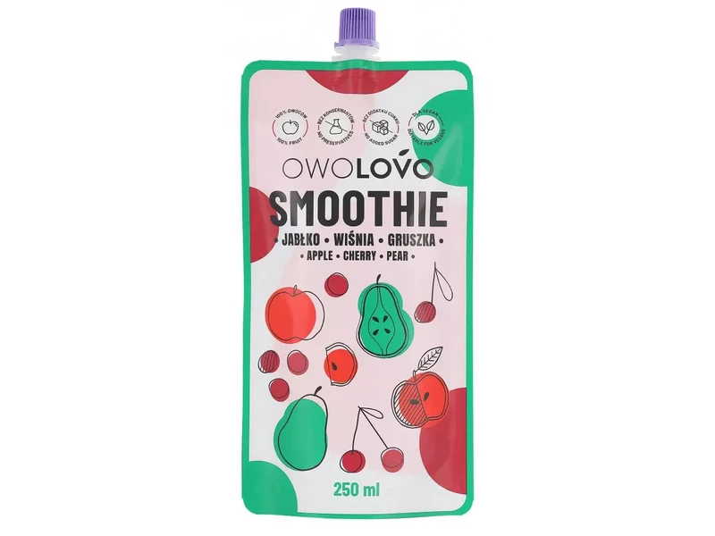 OWOLOVO Alma-meggy-körte SMOOTHIE 250g