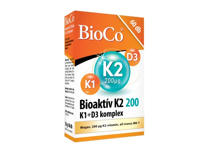 BioCo Bioaktív K2 200 K1+D3 komplex 60db