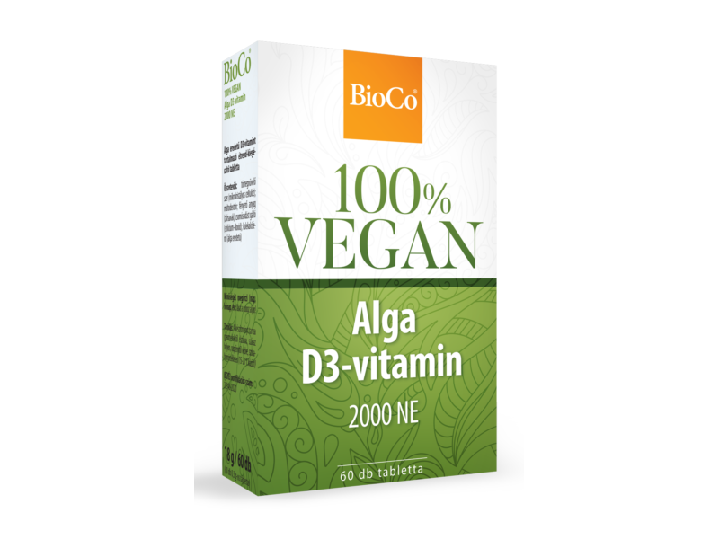 BioCo 100% VEGAN Alga D3 vitamin 2000 NE 60db