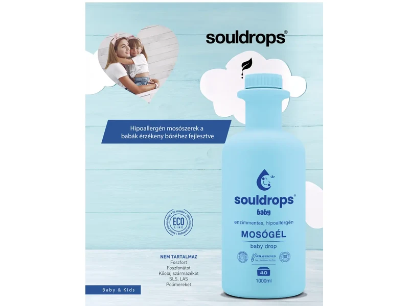 Souldrops Baby Mosogél 40 mosás 1000 ml