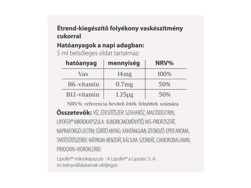 Vitafer Mikrokapszulás vas szirup (120ml)