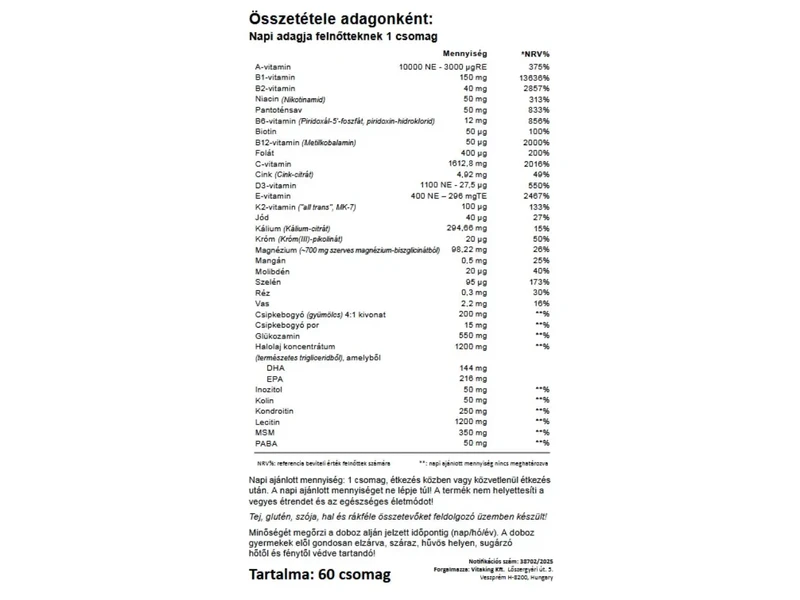 365 SPORT Multivitamin csomag 60db