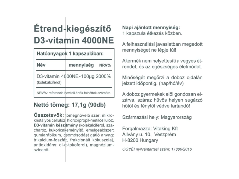 VK D-4000 vitamin 90db