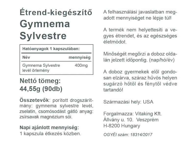 VK Gymnema Sylvestre tabletta 90db 400mg