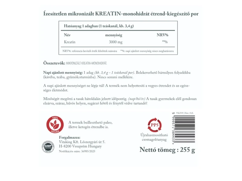 VK Kreatin doypack 255 g