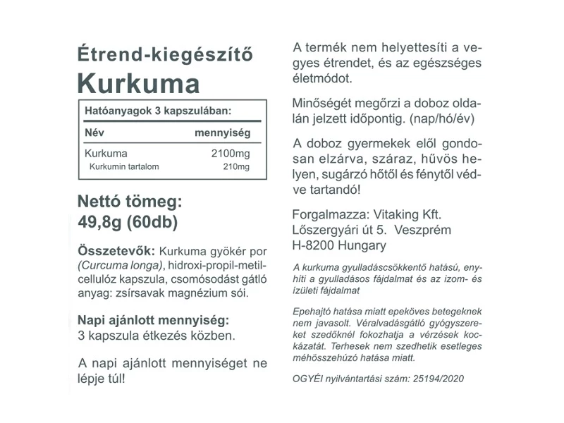 Vitaking Kurkuma Turmeric 720mg 60db