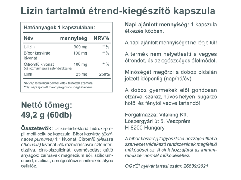 VK Lysine complex 60db