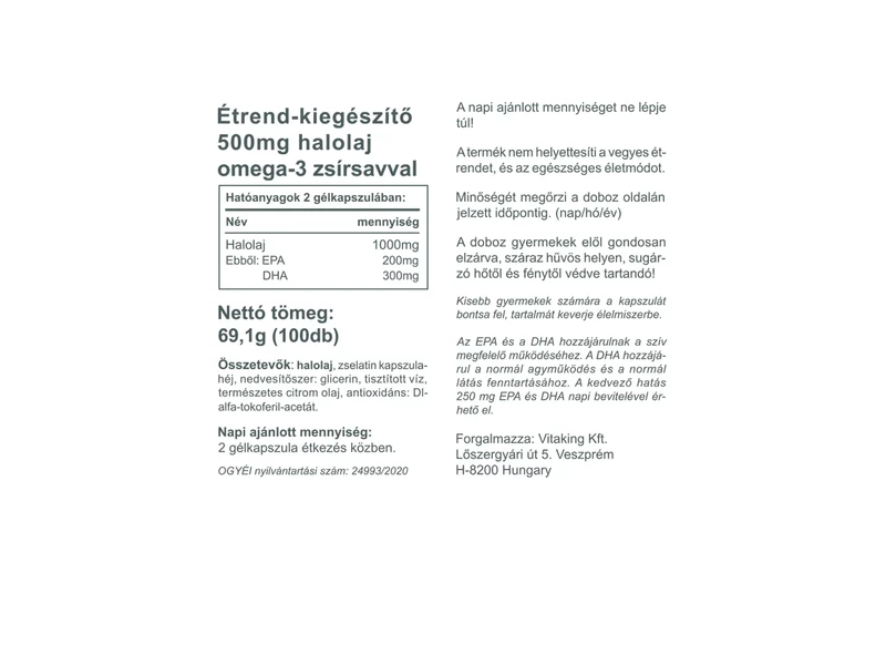 Vitaking Omega-3 Kids gélkapszula 100 db