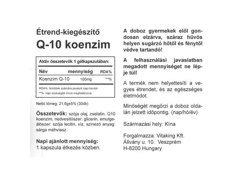 VK Q10 gélkapszula 30db 100mg