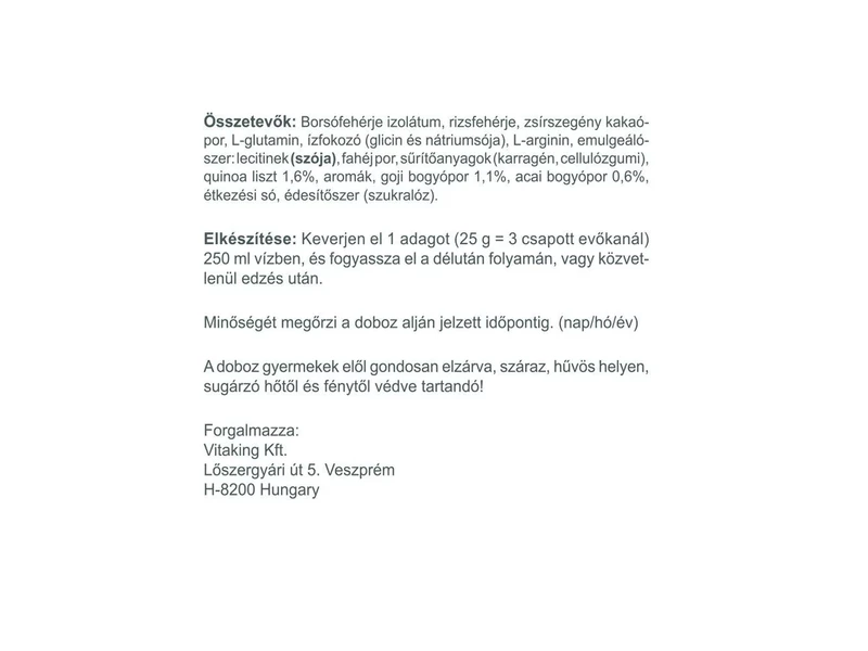 VK Csokoládé-fahéj ízesítésű 100% Vegan Protein 400g