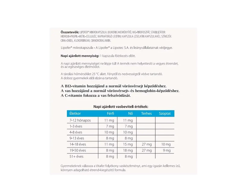Vitaking Vitafer Mikrokapszulás vaskészítmény 30db