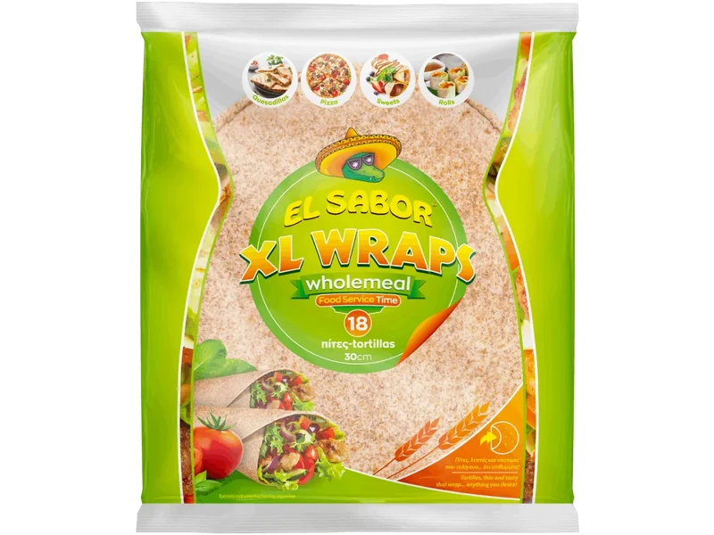 EL SABOR XL Teljes kiőrlésű Wrap 30cm 1647g (18 db/csomag)