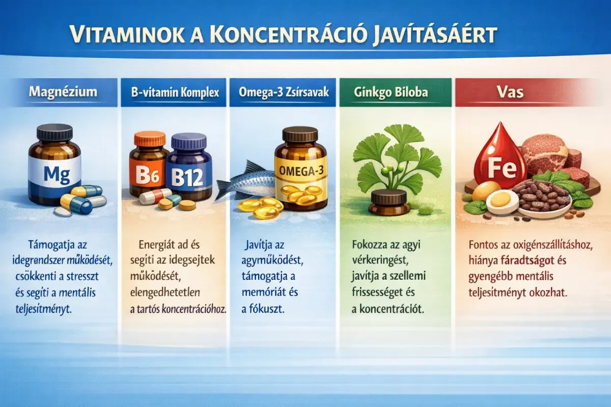 Vitaminok a koncentráció javítására
